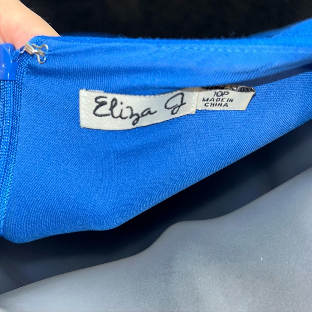 Eliza J royal blue 3/4 sleeve fit and flare mini dress - Picture 5 of 5